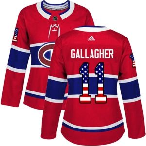 Damen Montreal Canadiens Trikot Brendan Gallagher 11 Rot USA Flag Fashion Authentic